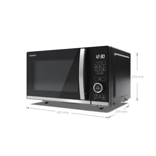 Four micro-ondes combiné SHARP - Noir - YC-QS204AE-B 20L - 800W vue 3/4