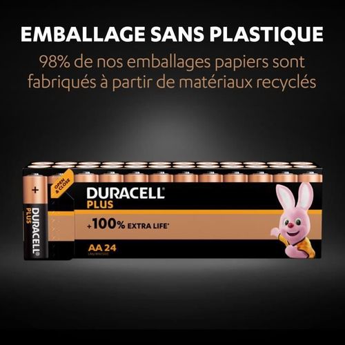 Piles Alcalines Aa Plus, 1.5 V Lr6 Mn1500, Paquet De 24