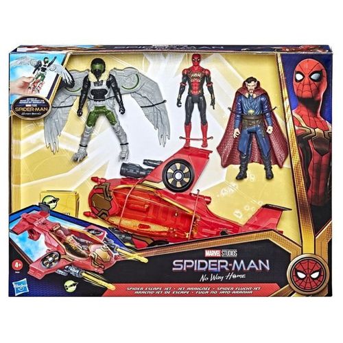 3 Figurines Jet Araignée - 15 Cm, 1 Véhicule Et 4 Projectiles - Marvel Spider-man