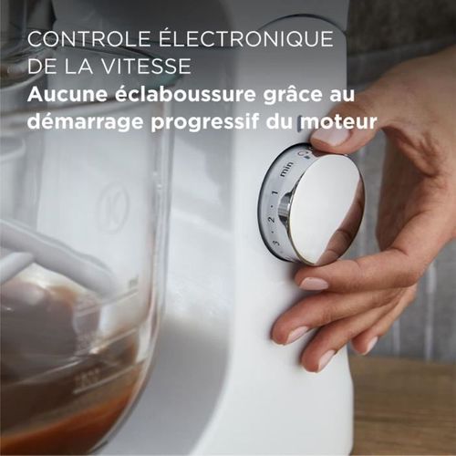 Robot Pâtissier Multifonction 1000w, Bol Verre 5 L, 6 Vitesses
