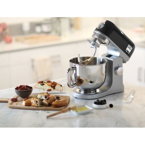 Robot Pâtissier Pétrin 1000 W, Bol Inox 5 L, 6 Vitesses, Métal