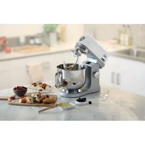 Robot Pâtissier 1000 W, Bol Inox 5 L, Mouvement Planétaire, Blanc
