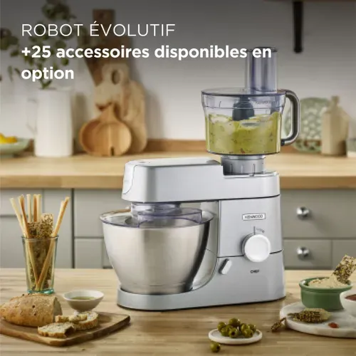 Robot Pâtissier 1000 W, Bol 4,6 L En Inox, Tête Inclinable
