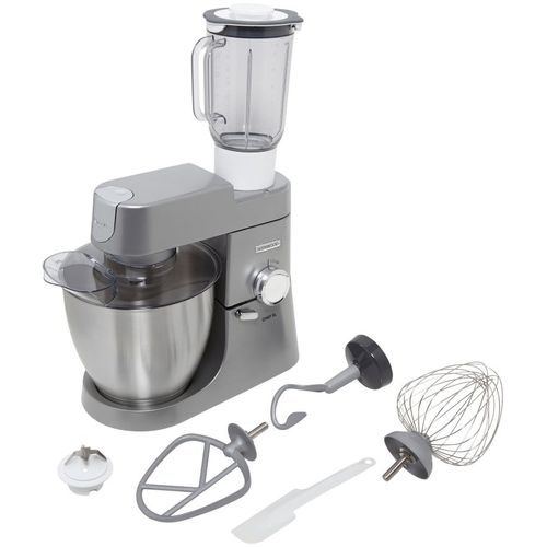 Robot Pâtissier Pétrin Argent 1200 W, Bol Inox 6,7 L Et Blender 1,7 L