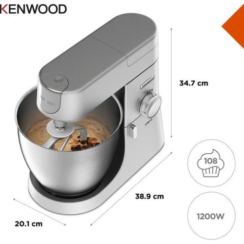 Robot Pâtissier Multifonction - Kvl4170s - Chef XL - Blender 6,7l + Hachoir Métal - Coloris Silver