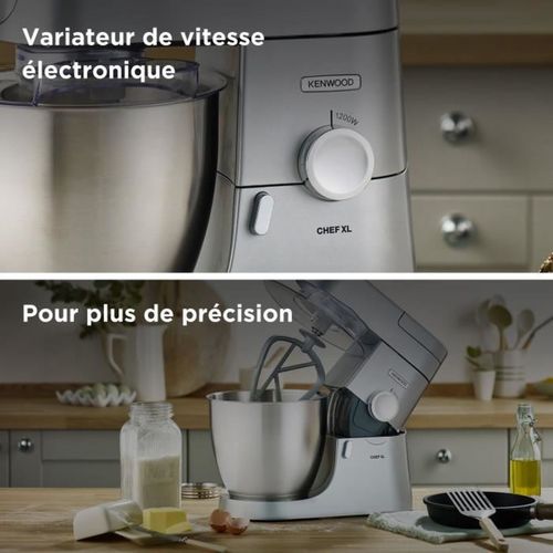 Robot Pâtissier Multifonction - Kvl4170s - Chef XL - Blender 6,7l + Hachoir Métal - Coloris Silver