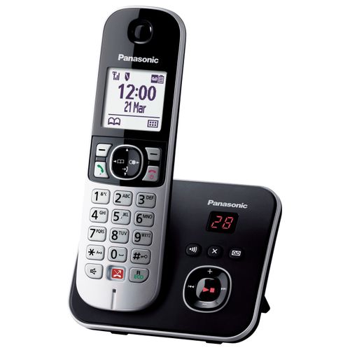 Téléphone sans fil répondeur PANASONIC KX-TG6861FRB vue de profil