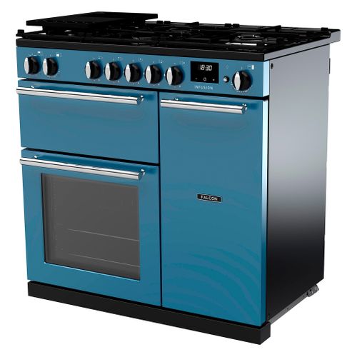Piano de cuisson gaz FALCON INF90DFPSTB/CM-E1 vue 3/4