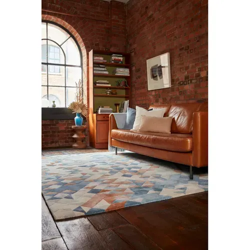 Tapis De Salon Mysteria En Laine - Bleu - 200x290 Cm
