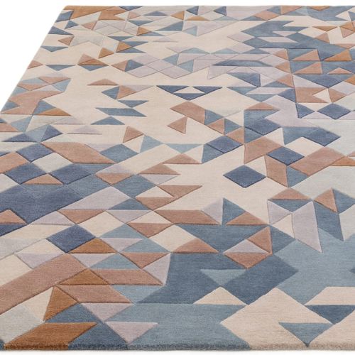 Tapis De Salon Mysteria En Laine - Bleu - 200x290 Cm