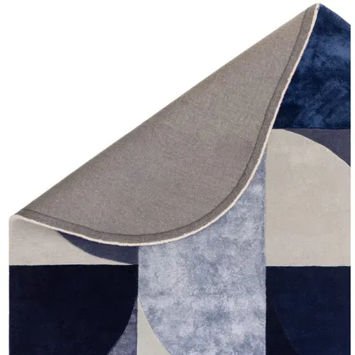 Tapis De Salon Lavo En Laine - Bleu - 160x230 Cm