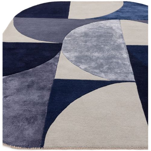 Tapis De Salon Lavo En Laine - Bleu - 160x230 Cm