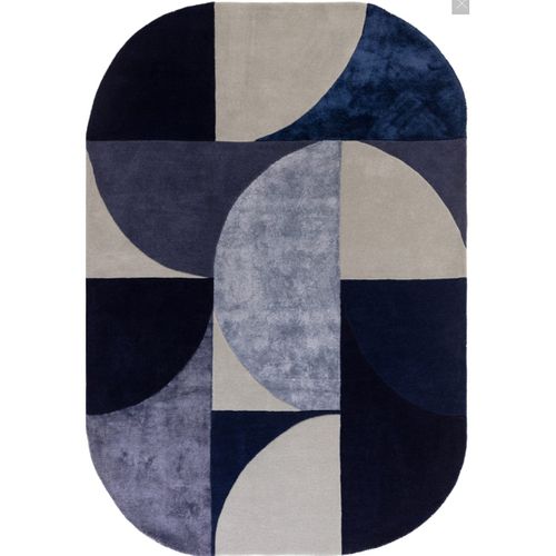 Tapis De Salon Lavo En Laine - Bleu - 160x230 Cm