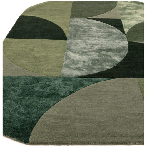 Tapis De Salon Lavo En Laine - Vert - 200x290 Cm