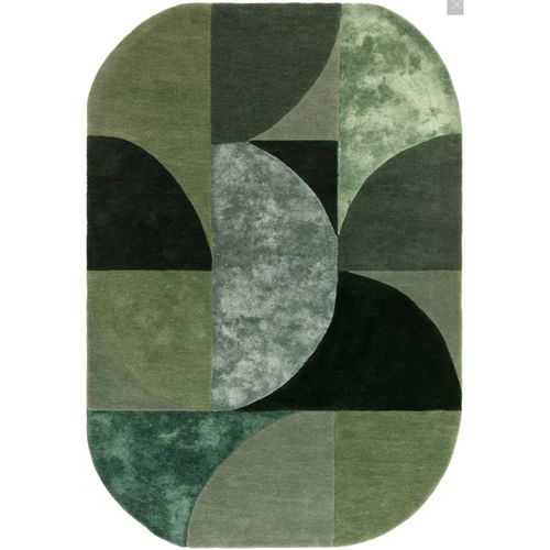 Tapis De Salon Lavo En Laine - Vert - 200x290 Cm