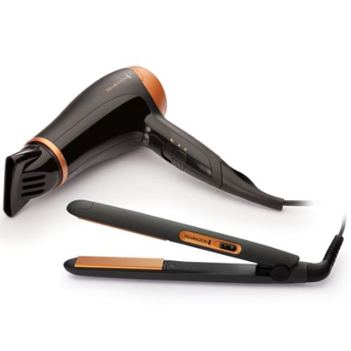 Coffret Cadeau - Seche Cheveux Ionique 2000w Et Lisseur Plaques Flottantes Ceramic - D3012gp