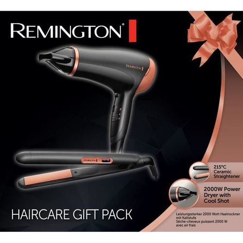 Coffret Cadeau - Seche Cheveux Ionique 2000w Et Lisseur Plaques Flottantes Ceramic - D3012gp
