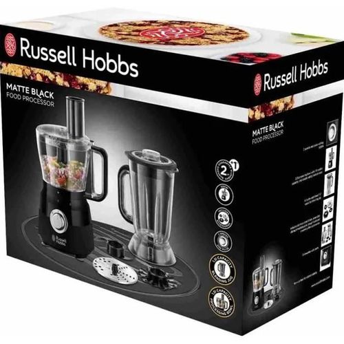 Robot Multifonction - 24732-56 - 600 W - Bol 2,5 L - Lames Inox - Disque Réversible - Noir Mat