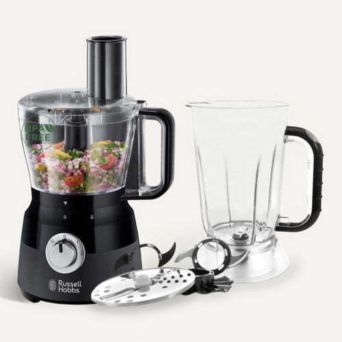 Robot Multifonction - 24732-56 - 600 W - Bol 2,5 L - Lames Inox - Disque Réversible - Noir Mat
