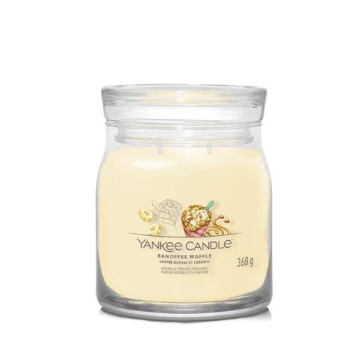 Bougie Gaufre Banane Caramel Moyen Modèle En Verre