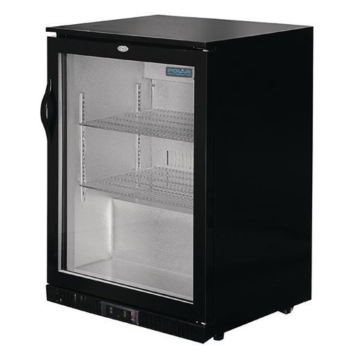 Arrière Bar Noir Porte Pivotante Vitrée Série G - 138 L -