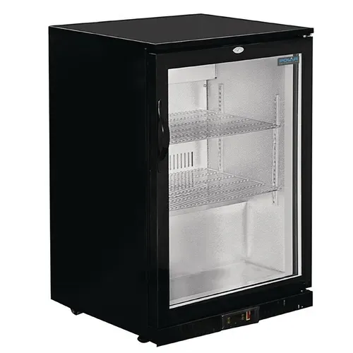 Arrière Bar Noir Porte Pivotante Vitrée Série G - 138 L -