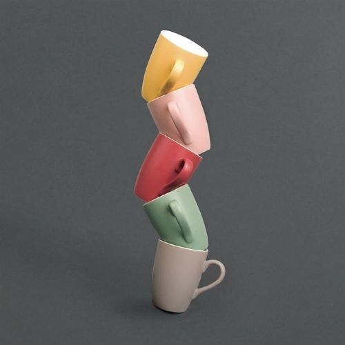 Mug Gris 320 Ml - Lot De 6 -