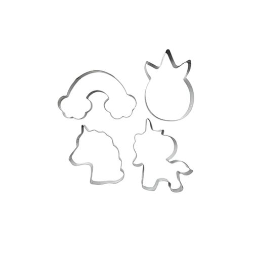 Lot De 4 Emporte-pièces Fantasy - Dinosaure, Dragon, Licorne, Couronne - Pour Biscuits, Pâte à Modeler, Anniversaire