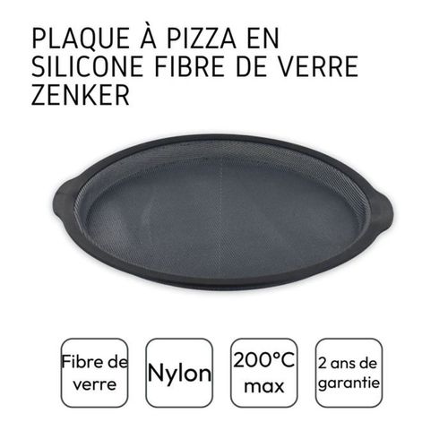 Plaque à Pizza Ronde 36 Cm - Silicone Renforcé Fibre De Verre, Perforée