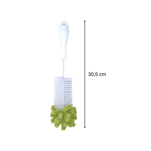 Brosse à Bouteille Longue 32 Cm - Poils PBT Et éponge, Manche Bois - Nettoyage Profond Sans Rayures, Pour Gourdes Et Verres