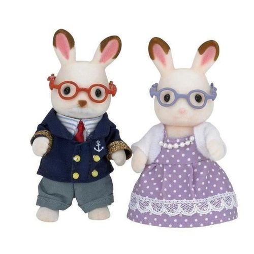 Set Grands-parents Lapin Chocolat - 2 Figurines Avec Accessoires