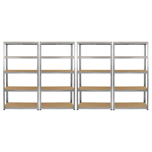 Lot De 4 Rayonnages Galwix En Métal 5 Niveaux 160 Cm Garage Entreposage