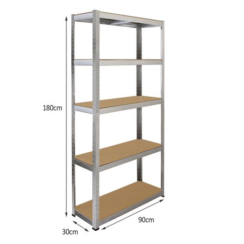 Lot De 4 Rayonnages Galwix En Métal 5 Niveaux 160 Cm Garage Entreposage