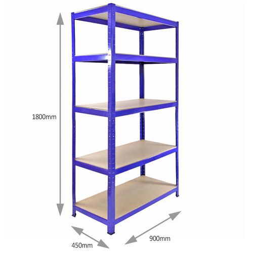 2 X Rayonnage T-rax 90cm Bleu et Etabli De Travail Q-rax Bleu 120 Cm Acier Garage
