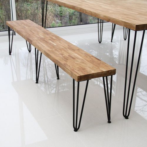 4 Pieds Table En épingle À Cheveux Skiski Legs 71cm Acier Noir 2 Tiges 10mm