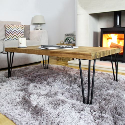 4 Pieds Table En épingle À Cheveux Skiski Legs 30,5cm Acier Noir 3 Tiges 12mm