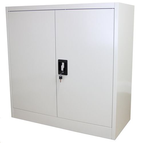 Armoire De Classement Acier Gris 90 X 90 X 40 Cm Métallique 2 Portes 2 étagères