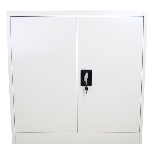 Armoire De Classement Acier Gris 90 X 90 X 40 Cm Métallique 2 Portes 2 étagères