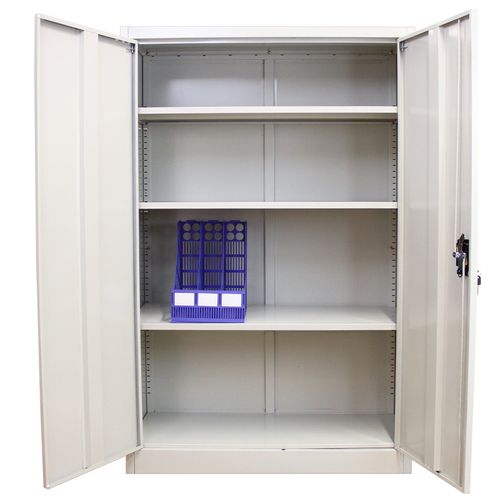 Armoire De Classement Acier Gris 140 X 90 X 40 Cm Métallique 2 Portes 3 étagères