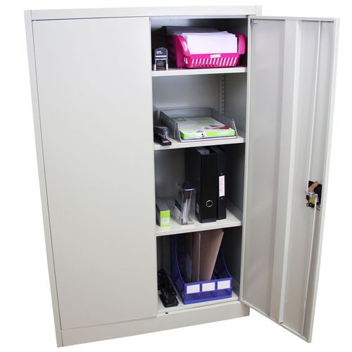 Armoire De Classement Acier Gris 140 X 90 X 40 Cm Métallique 2 Portes 3 étagères