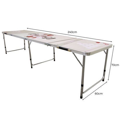Table De Bière-pong 240 Cm Pliable Imperméable Transportable Amovible
