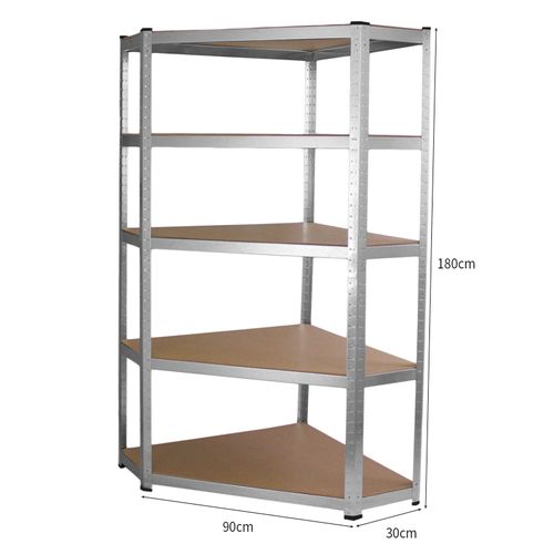 étagère D'angle Rayonnage De Garage Galwix 90 X 30 X 180cm Acier Galvanisé Unité
