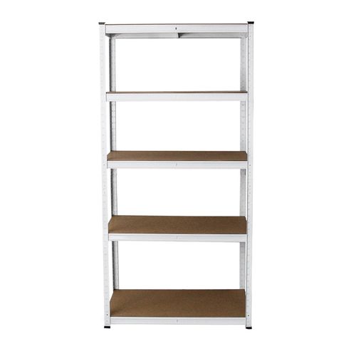 Etagère E-rax Blanc 90 X 40 X 180cm En Acier Galvanisé 5 Niveaux Capacité 1000kg