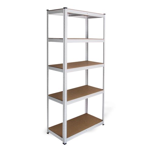 Etagère E-rax Blanc 90 X 40 X 180cm En Acier Galvanisé 5 Niveaux Capacité 1000kg
