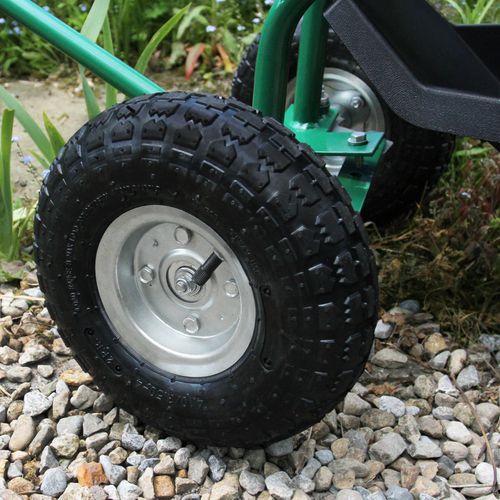 Siège Pour Jardin Robuste Mobile Vert Avec Panier Et Bac À Outils / Gants Gratis