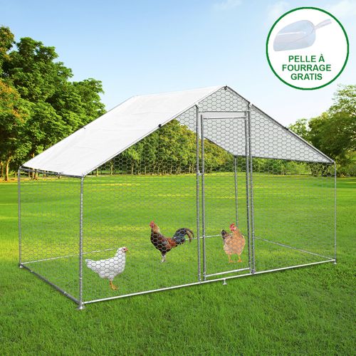 Enclos Poulailler 4mx2mx2m Cage Volière Parc Grillagé Animaux Volaille Canard