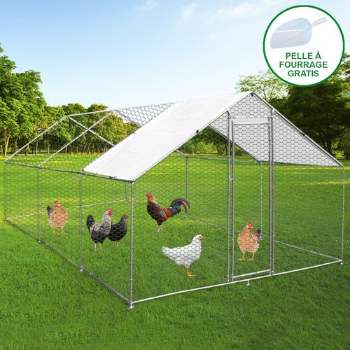 Enclos Poulailler 4mx6mx2m Cage Volière Parc Grillagé Animaux Volaille Canard