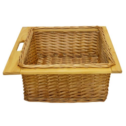 Panier De Rangement Coulissants En Pin 60cm Brun Solide Cuisine Salle De Bain