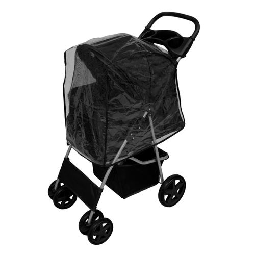 Poussette Noire Pliable Pour Chien Chat Animaux De Compagnie - Max 15kg