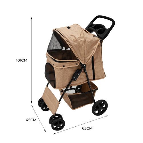 Poussette Pour Animal De Compagnie – Beige